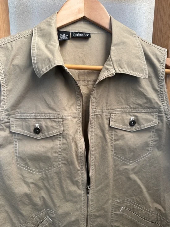 NWOT Rafaella Khaki Utility Zip-Front Sleeveless Vest with pockets - Picture 5 of 6